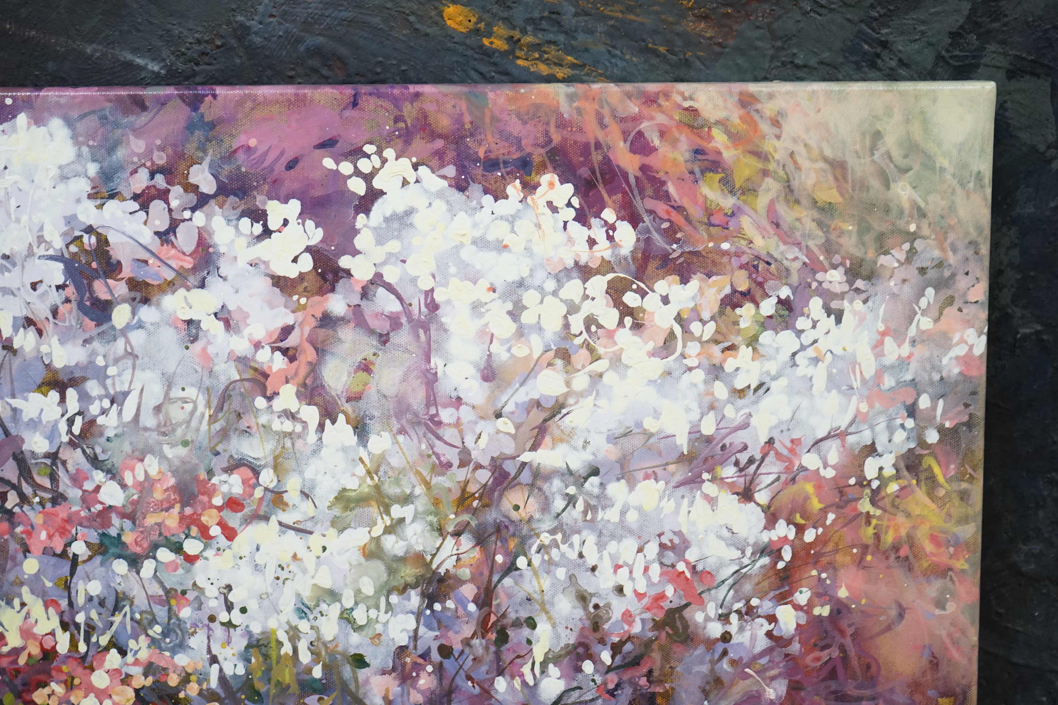 Mariusz Kaldowski (Polish, b.1962), oil on canvas, Flower study, signed and inscribed verso, 50 x 100cm, unframed